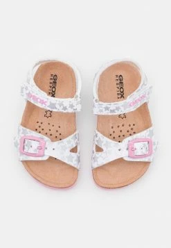 Geox CHALKI GIRL - Sandales - White/silver -Pas Cher Geox Boutique 0433ecce3167423fbe48295b710aa537