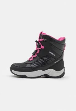 Geox SENTIERO GIRL - Bottes De Neige - Black/fuchsia