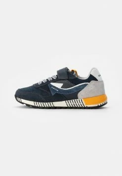 Geox ALBEN BOY - Baskets Basses - Navy/yellow