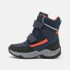 Geox SENTIERO BOY - Bottes De Neige - Navy/orange