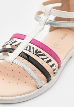 Geox KARLY GIRL - Sandales - White/silver/black -Pas Cher Geox Boutique 21c9431462e74318869c36bf37d15485