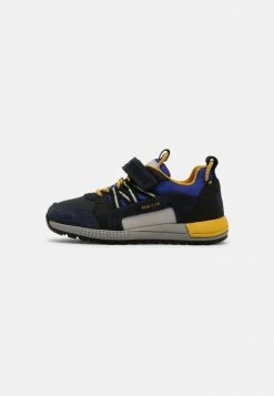 Geox ALBEN BOY - Baskets Basses - Navy/yellow