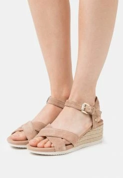 Geox ISCHIA CORDA - Sandales Compensées - Dark Skin