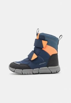 Geox J FLEXYPER BOY ABX - Bottes De Neige - Navy/fluo Orange