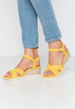 Geox ISCHIA CORDA - Sandales Compensées - Light Yellow