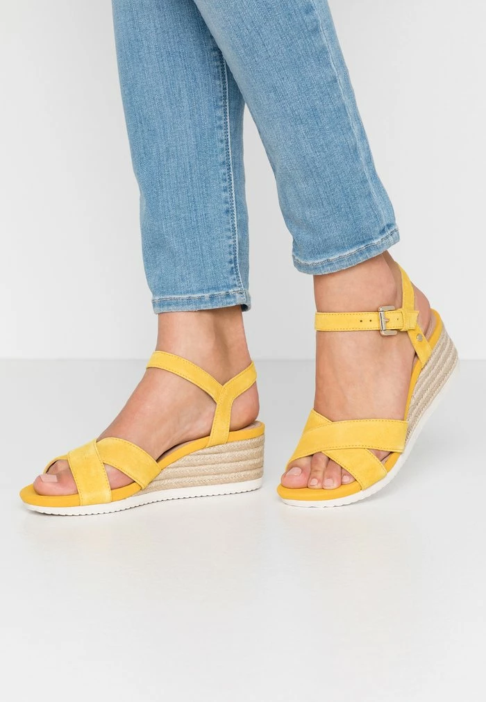 Geox ISCHIA CORDA - Sandales Compensées - Light Yellow 1 Geox ISCHIA CORDA - Sandales Compensées - Light Yellow