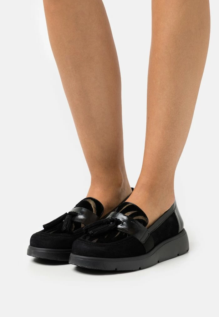 Geox ARLARA - Mocassins - Black/dark Gold 1 Geox ARLARA - Mocassins - Black/dark Gold