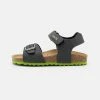 Geox GHITA BOY - Sandales - Black/lime