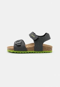 Geox GHITA BOY - Sandales - Black/lime