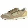 Geox GLIT TEXT - Baskets Basses - Cream/taupe