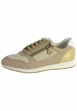 Geox GLIT TEXT - Baskets Basses - Cream/taupe