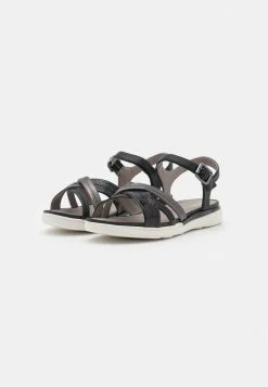 Geox HIVER - Sandales - Black/gun -Pas Cher Geox Boutique 9503e414795a463e8e4a7cae0c3d4def