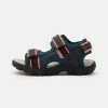 Geox JR STRADA - Sandales De Randonnée - Navy/fluo Orange