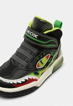 Geox INEK BOY - Baskets Montantes - Black/lime -Pas Cher Geox Boutique b5207df5c8d44ec2a4162ea7db223696