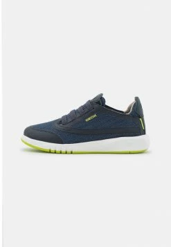 Geox AERANTER BOY - Baskets Basses - Navy/lime Green