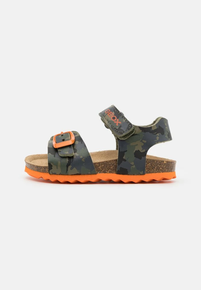 Geox CHALKI BOY - Sandales - Military/orange 1 Geox CHALKI BOY - Sandales - Military/orange