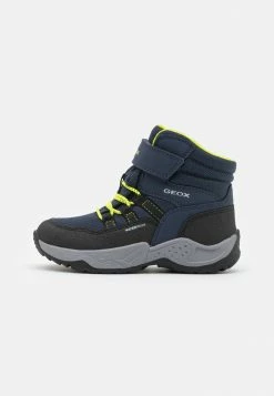 Geox SENTIERO BOY WPF - Bottes De Neige - Navy/lime